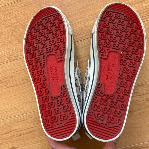 Gucci Monogram Platform Loafers Brown Slip-On Shoes - Picture 6 of 11